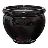 11 inch Gloss Black Fiberglass Fishbowl: 12 inch Inside Dia.