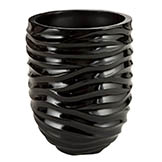 10 inch Tall Shiny Black Planter: 6.5 inch Opening