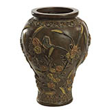 16.25 inch Brown Fiberglass Butterfly Vase: 6.25 inch Inside Diameter