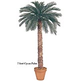 8 foot Artificial Outdoor Cycas Palm with 36 Fronds and Natural Trunk