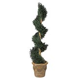 6 foot Artificial Outdoor Juniper Spiral Topiary with Natural Trunk