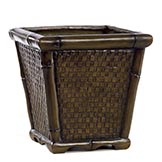 17 inch Fiberglass Square Woven Bamboo Planter