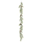 6 foot Plastic Flocked Cedar Garland with Pine Cones: Set of (6)