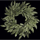 24 Inch Plastic Bay Leaf Wreath: Set of (4)