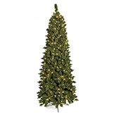 7.5 Foot Slim Flocked Carlston Fir Tree: Clear All-Lit Lights