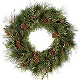 30 inch PE/PVC Sugar Pine Wreath with Apples & Cones