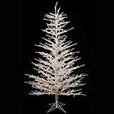 7 Foot Slim Medium Flocked Twig Tree: Clear Lights