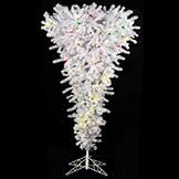 7.5 Foot White Upside Down Christmas Tree: Clear Lights