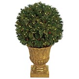 4 foot Pine Ball Tree: LED lights in Decorative Planter