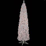 7.5 foot White Pencil Pine Tree: Multi-Colored Mini Lights