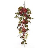 39 inch Velvet Hydrangea Vine with Berries: Set of (2)