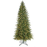 12 foot PE/PVC Slim Spruce Tree: Clear LEDs