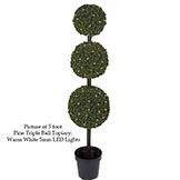 5 foot Pine Triple Ball Topiary: Clear 5MM LEDs