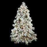 7.5 foot Full Heavy Flocked Long Needle Pine with Cones: Clear 5MM LEDs