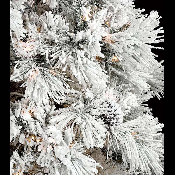 Autograph Foliages Full Heavy Flocked Long Needle Pine Tree