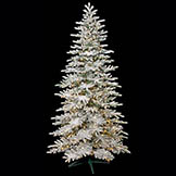 9 foot Medium Flocked Tree with Glitter: Clear LEDs