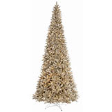 10 foot Slim Champagne Tree: Clear LEDs