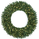 48 inch Monroe Pine Wreath: Clear LEDs