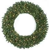 72 inch Monroe Pine Wreath: Clear LEDs