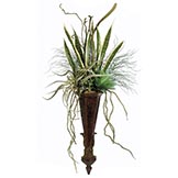 Sansevieria, Agave and Succulents in Resin Sconce
