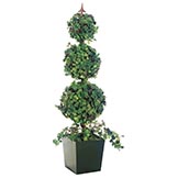 53 inch Triple Ball Grape Ivy Topiary in Wooden Box