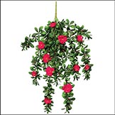 34 inch Outdoor Artificial Azalea Hanging Bush: Multiple Colors