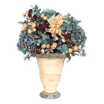 Vintage Hydrangeas in Porcelain Vase