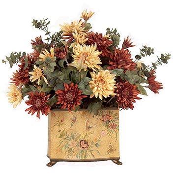Gold and Brick Chrysanthemums