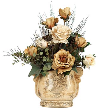 Roses in Porcelain Vase