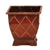 6 inch Square Trellises Tin Planter: Fits 5 inch pots