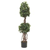 3.5 foot Plastic English Ivy Double Ball Topiary: Potted