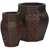 Design and Weave Panel Decorative Planters (Set of 2: Multiple Sizes)