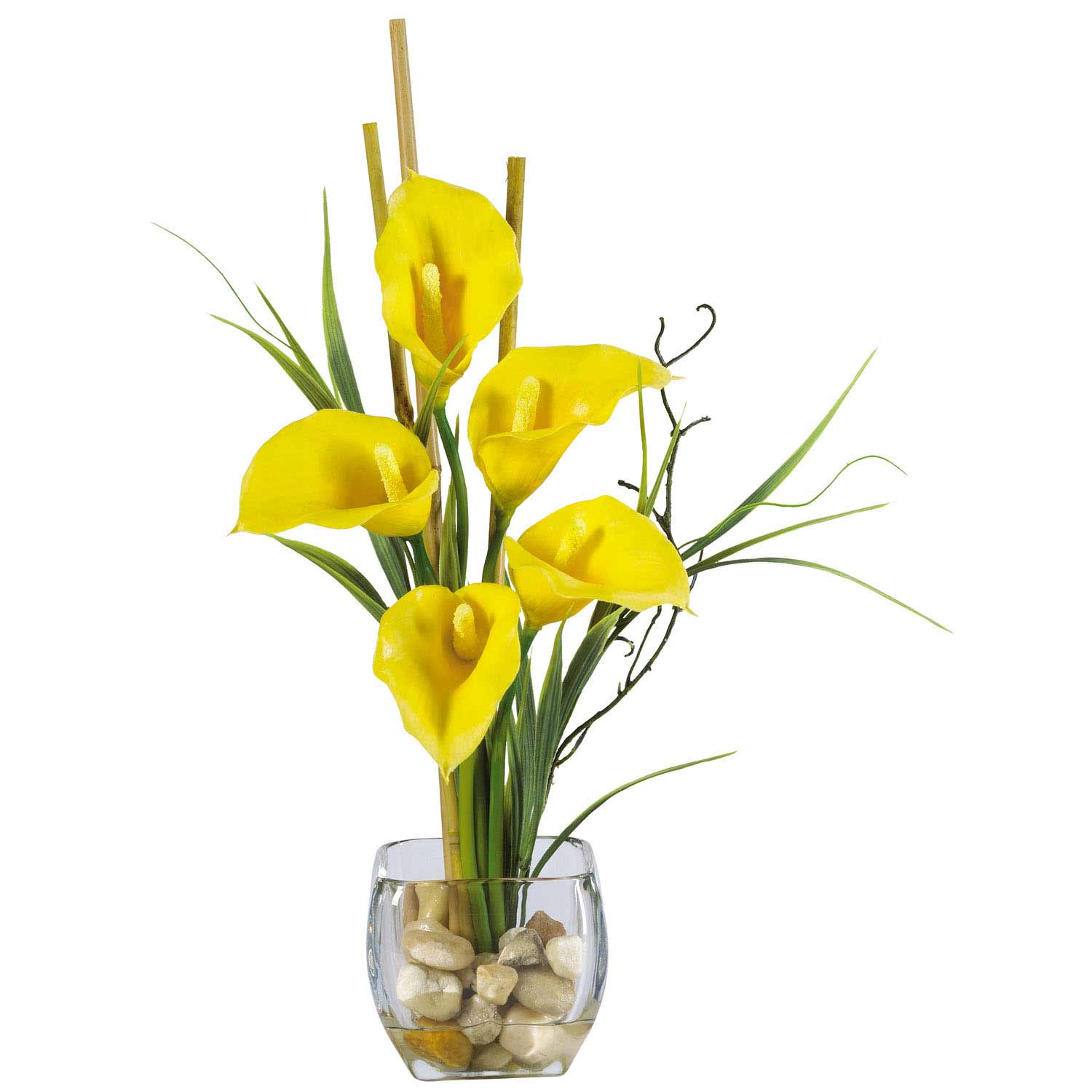 Calla Lilly Silk Flower Arrangement in Acrylic Water 1118 Nearly Natural