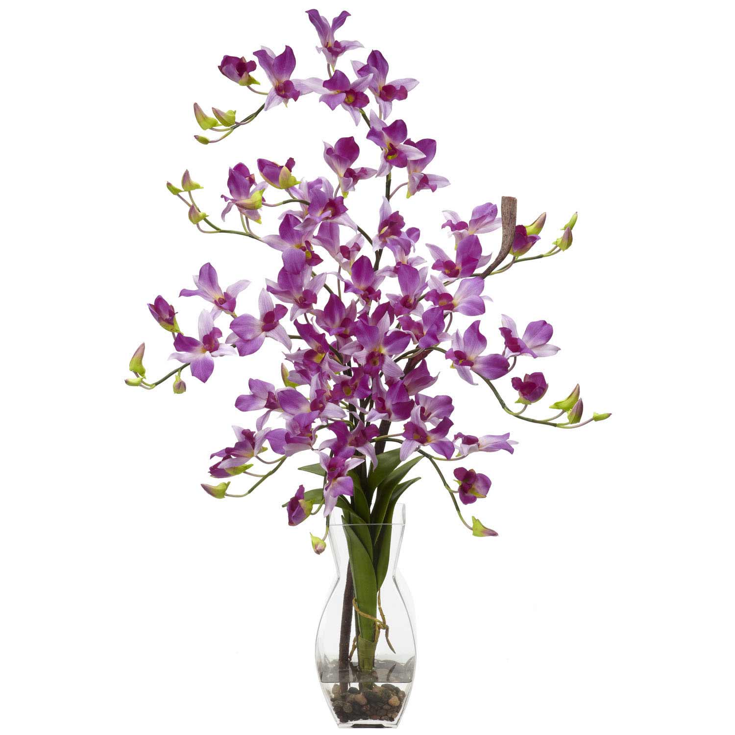 Silk Dendrobium Orchid Arrangement in Vase 1190 Nearly Natural