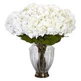 Large Silk Hydrangea Arrangement with European Vase