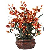 Large Cymbidium Orchid Silk Flower Arrangement