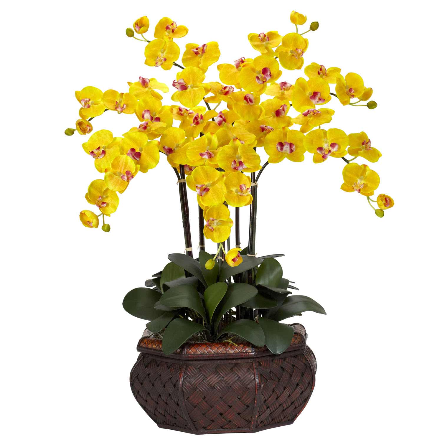 Large Phalaenopsis Orchid Silk Flower Arrangement 1201 Nearly Natural