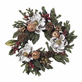 24 inch Magnolia Pinecone and Berry Wreath