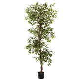 6 foot Artificial Variegated Ficus Tree: Potted