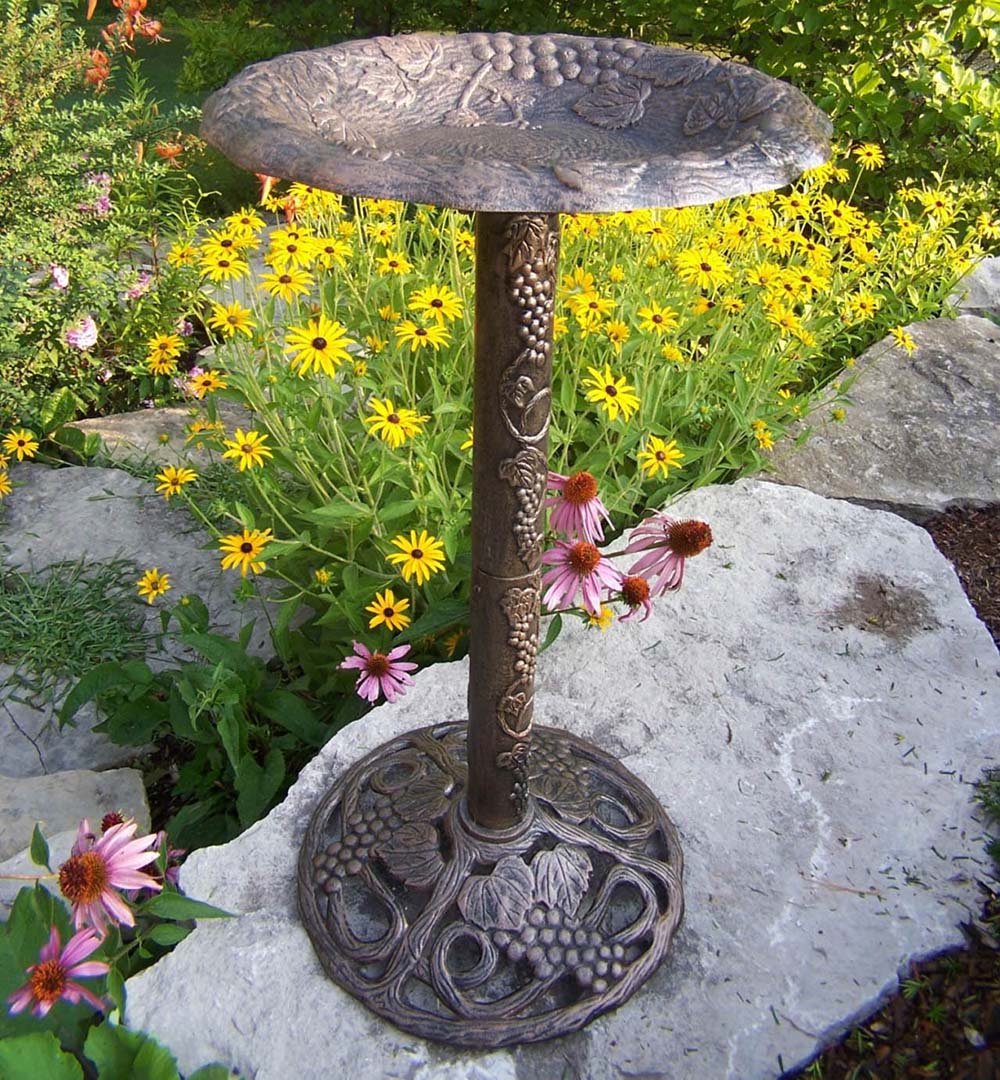 Oakland Living Vineyards Cast Aluminum & Iron Bird Bath 5156AB