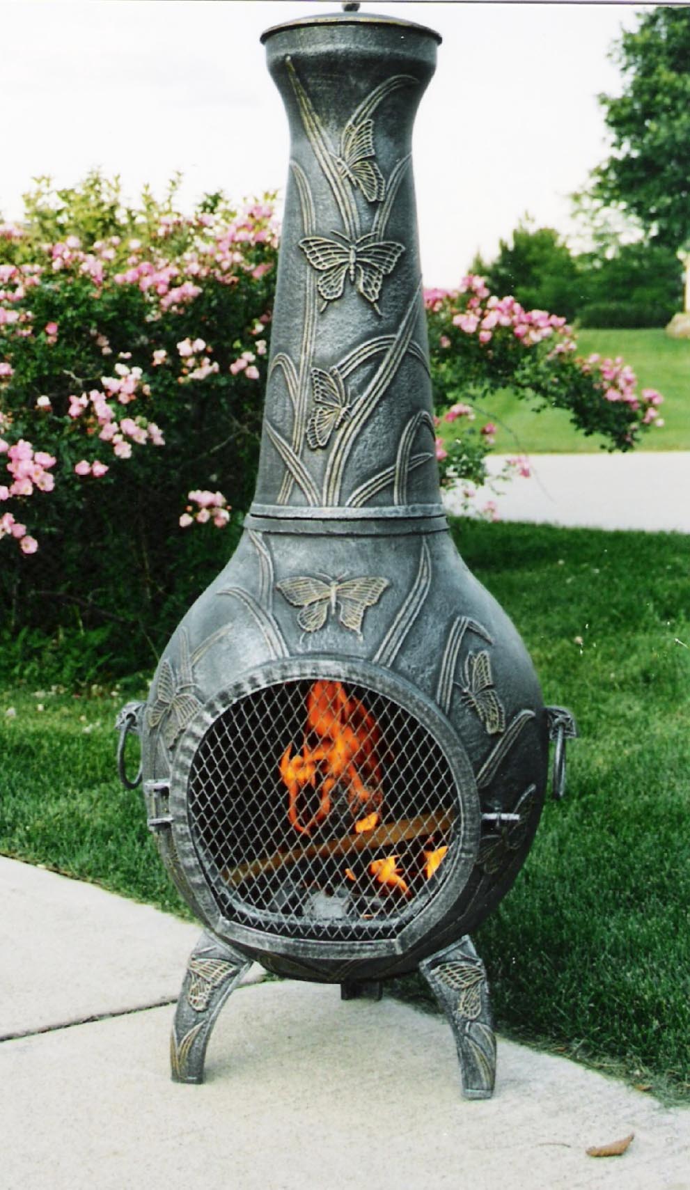 Oakland Living 53 inch Cast Iron Butterfly Chimenea 8016AP
