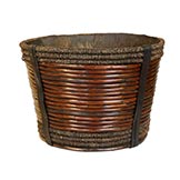 15 inch Banded Rattan Basket: Fits 12 inch pots