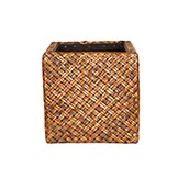 9.5 inch Square Basket Weave Rattan Planter: Fits 7 inch pots