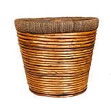 13.5 inch Stained Rattan Basket: Fits 11 inch pots
