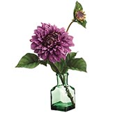 Silk Dahlia Flower Arrangement in Acrylic Water