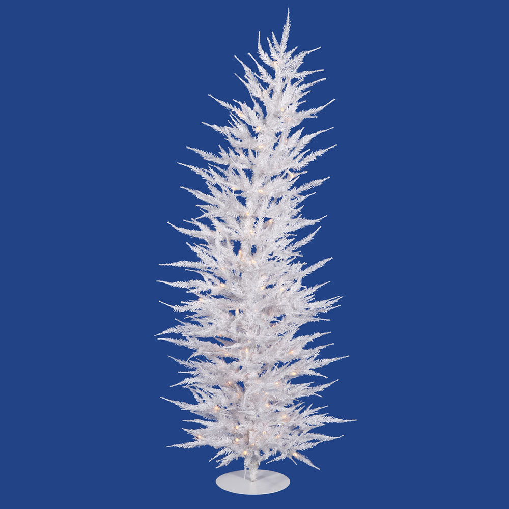 3 foot White Laser Tree: Clear Lights