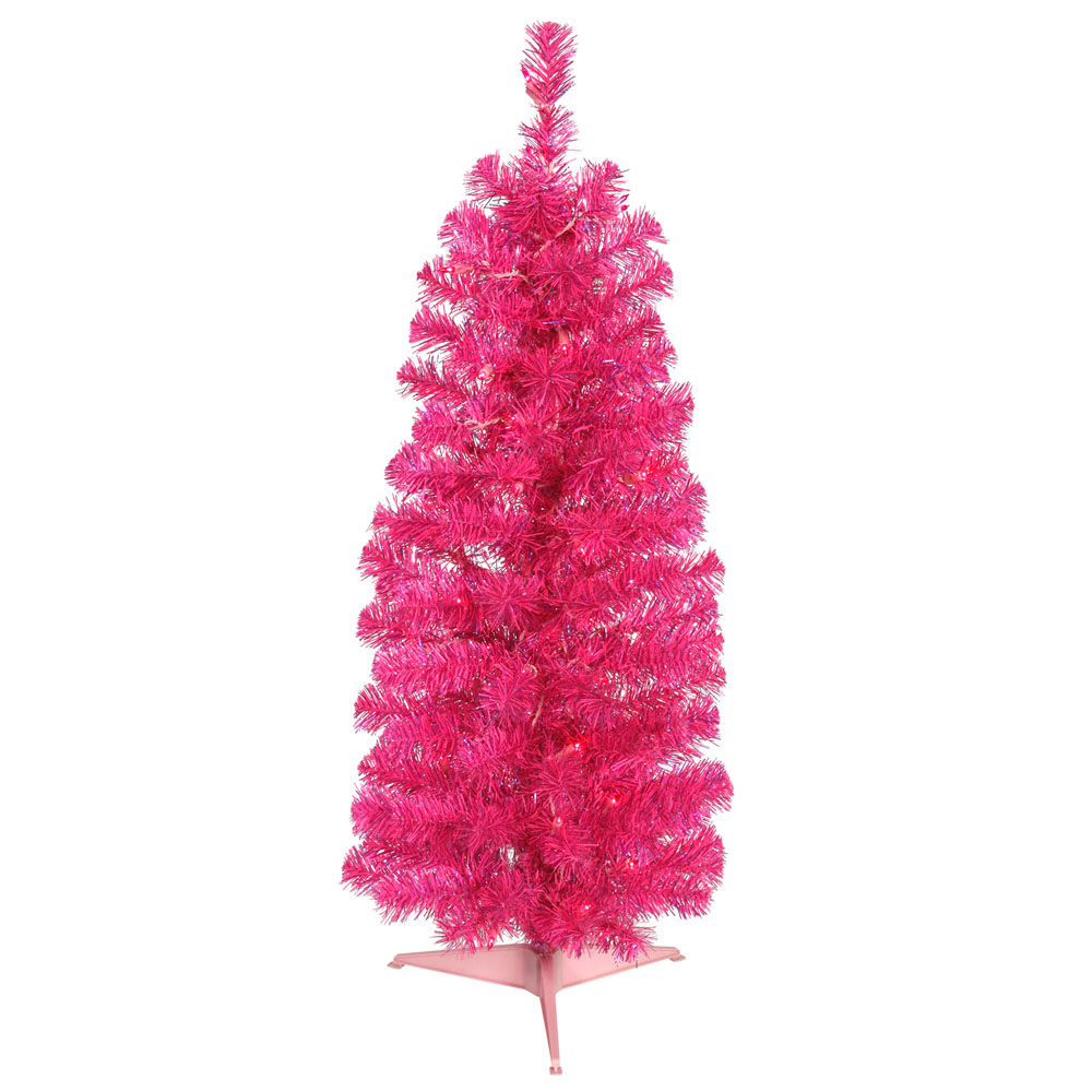 2 foot Pink Pencil Tree: Pink Lights
