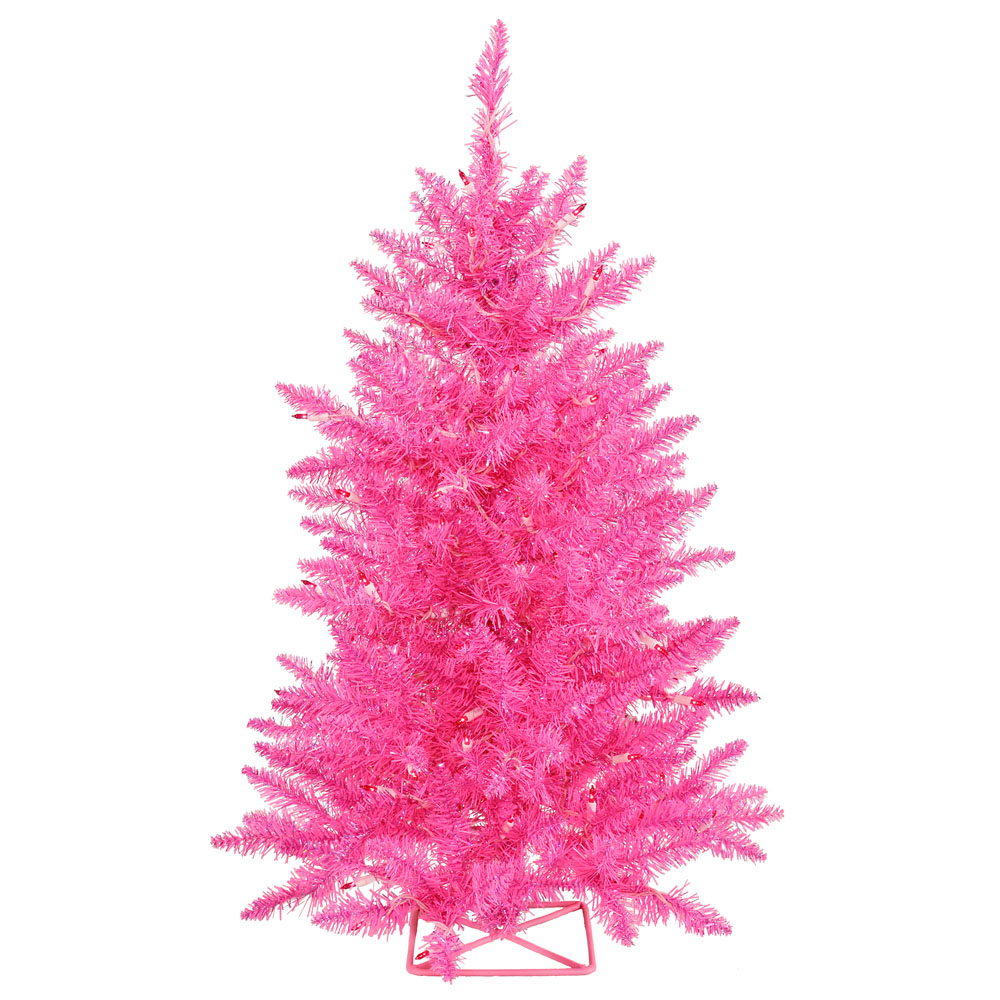 2 foot Hot Pink Tree: Pink LED Lights