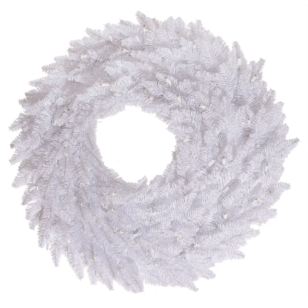 24 inch White Fir Wreath: Unlit
