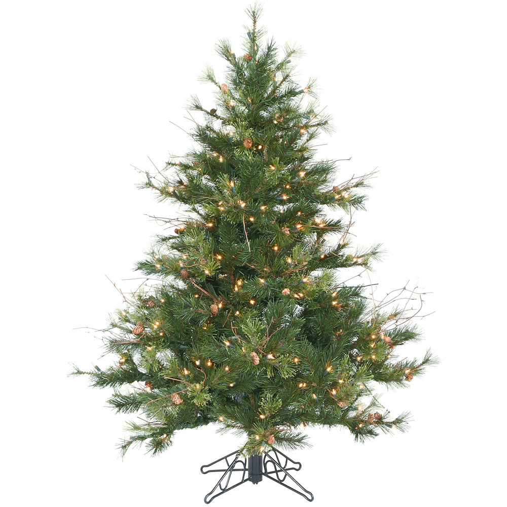 4 5 foot mixed country pine christmas tree all lit lights 4 5 foot mixed country pine christmas tree all lit lights